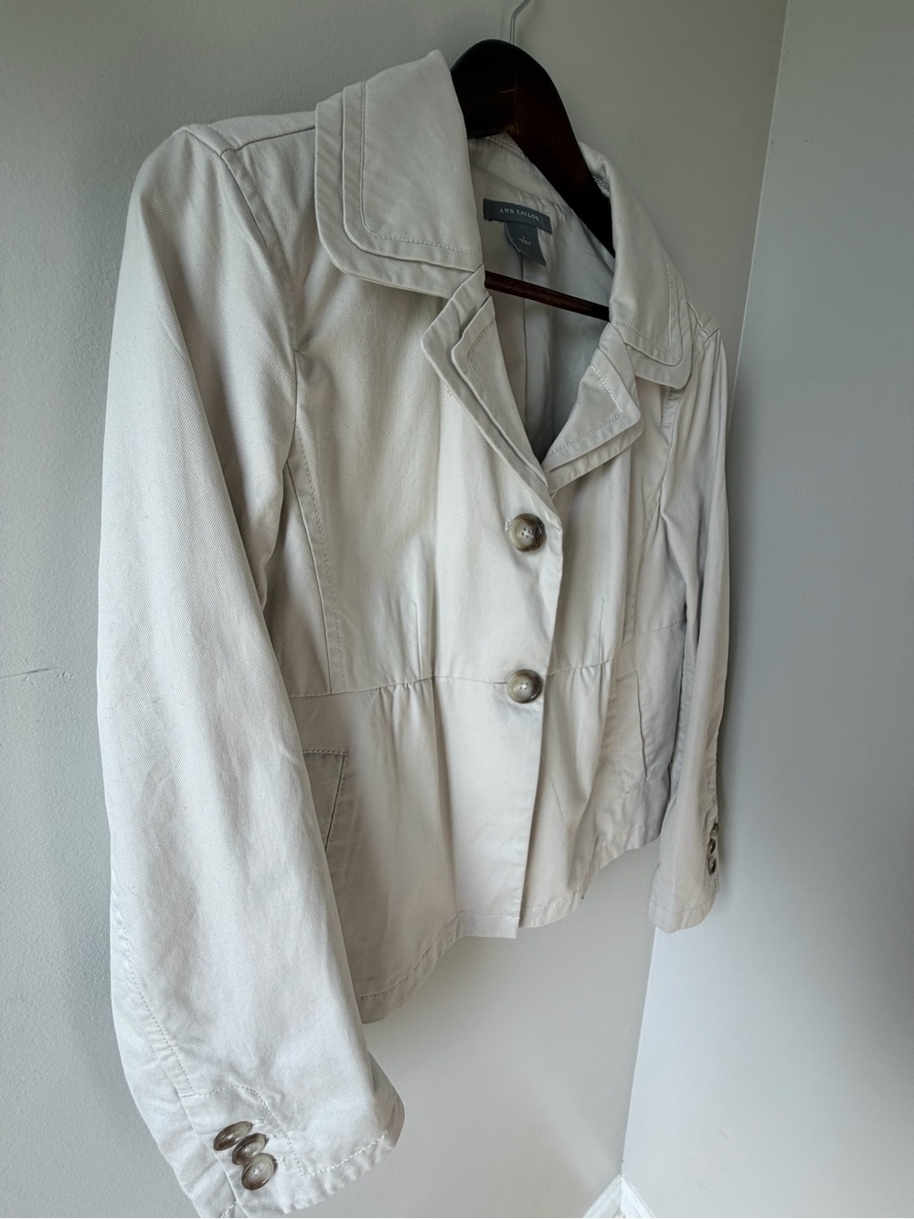 Ann Taylor Cream Utility Jacket - Light Beige - Picture 5 of 15